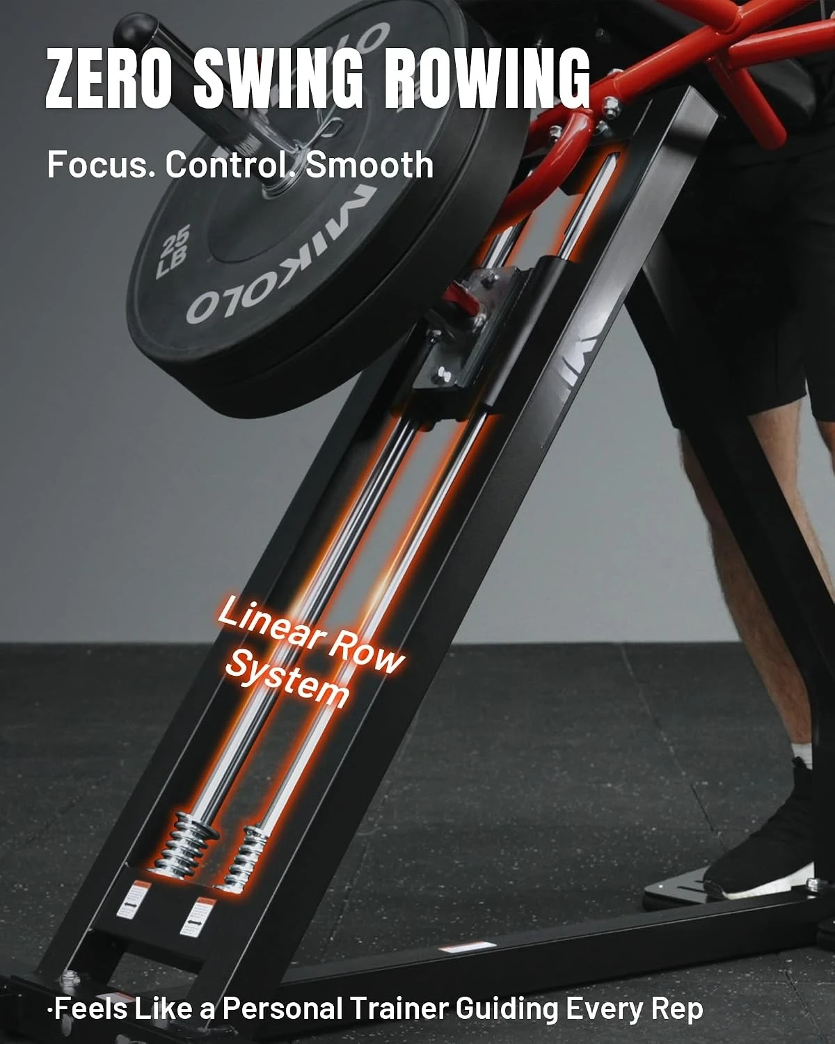 Linear Row Machine, Back Workout Machine for Home Gym, Plate-Loaded Back Machine with Linear Bearing, Back Row, Customized