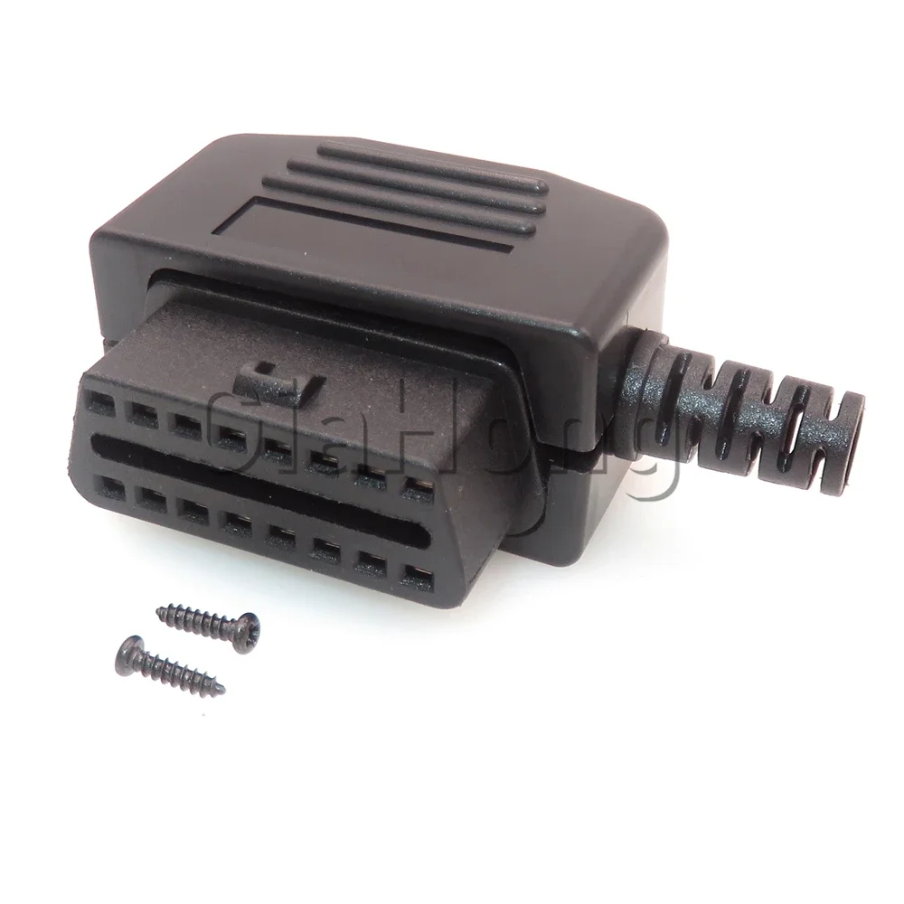 

1 комплект, 16-контактный разъем переменного тока, тестовая розетка OBD2, диагностический интерфейс OBDII, незапечатанный кабельный разъем, вилка для модификации автомобиля