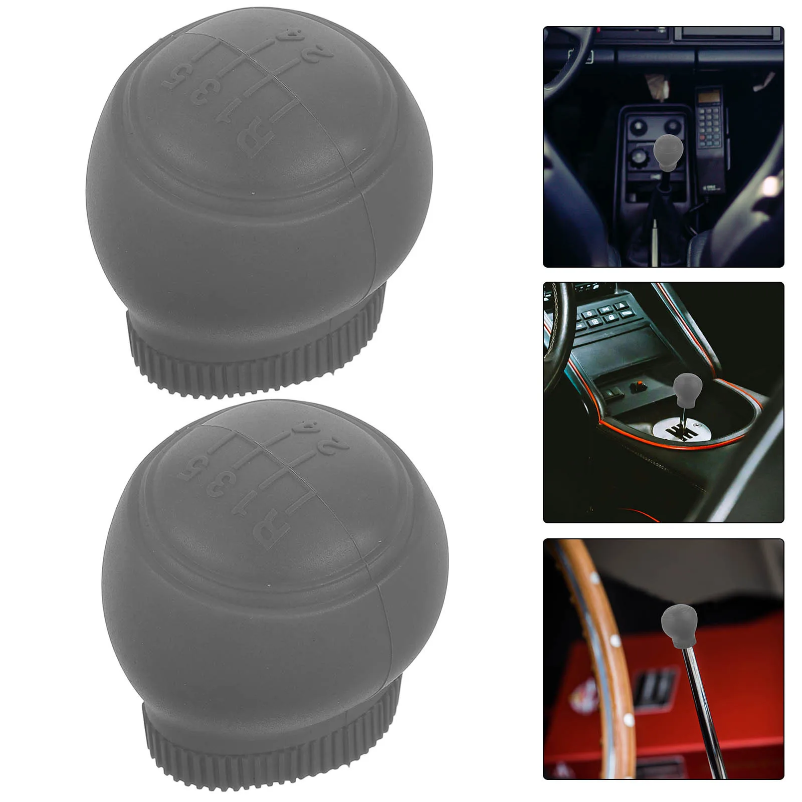 

2Pcs Universal Car Shift Knob Cover Non Slip Durable Round Design Manual Transmission Vehicle Interior Protection Red