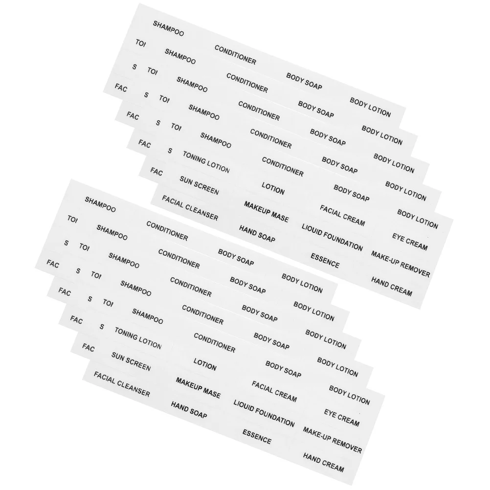 20 Sheets Stickers Label Sub Bottle Labels Bottles Waterproof Bottled Self-Adhesive Cosmetics Containers Pvc Travel
