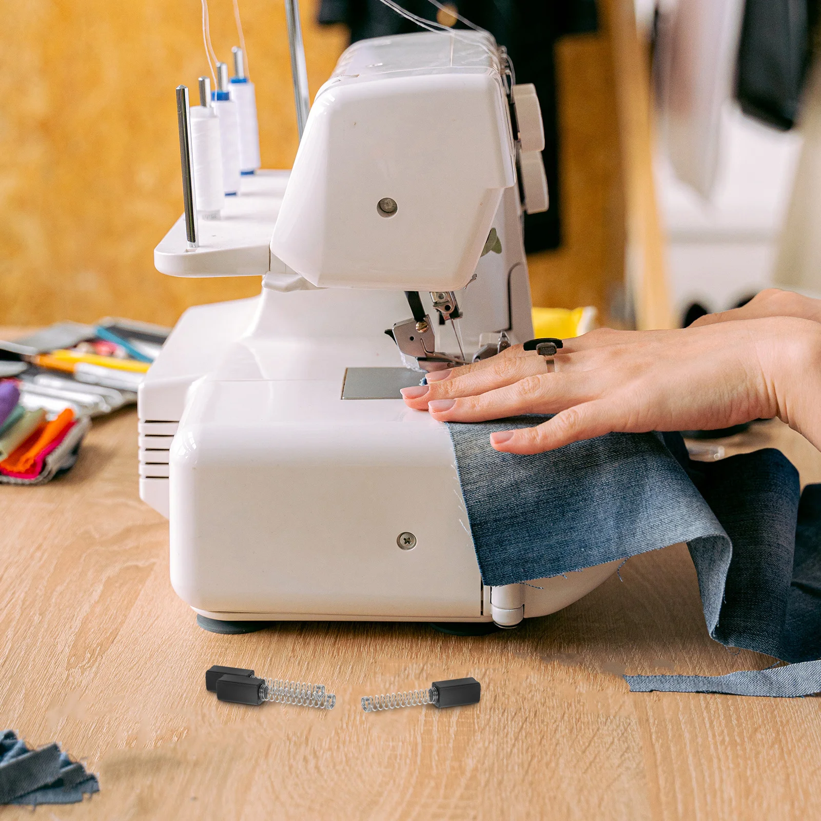 

10 Pcs Sewing Machine Carbon Brush Brushes for Power Tools Overlock Electric Motor Parts Replacement Drill