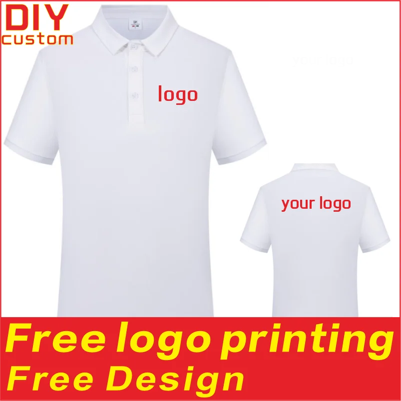 

Solid color cotton men's and women's T-shirts polo shirts shirt collar short sleeved printed logo embroidery workwear customizat