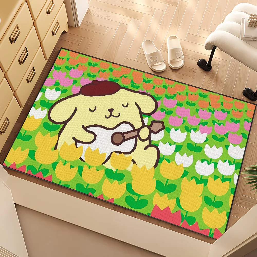 

Забавный милый мультфильм p-Pom Pom p-Purin, маленький ковер, домашний декор, коврик для спальни, ковер для прихожей, балкона, коврик для входа, украшение