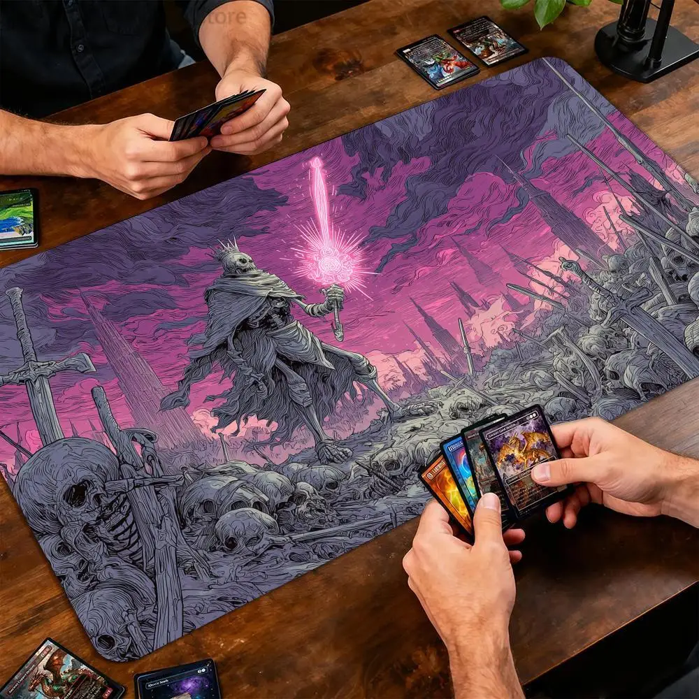 Death Knight and Ruins Magic Card Battle Mat MTG Playmat Anti-slip Base 35X60CM gathering gaming mats Board Game Mat for TCG
