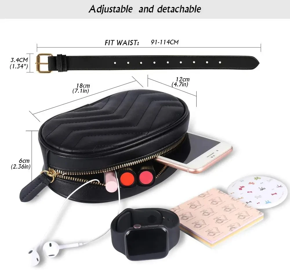 

Solid Color Quilted Crossbody Chest Bag, Water-Resistant Durable Fabric with Adjustable Strap, Unisex Casual Waist Bag