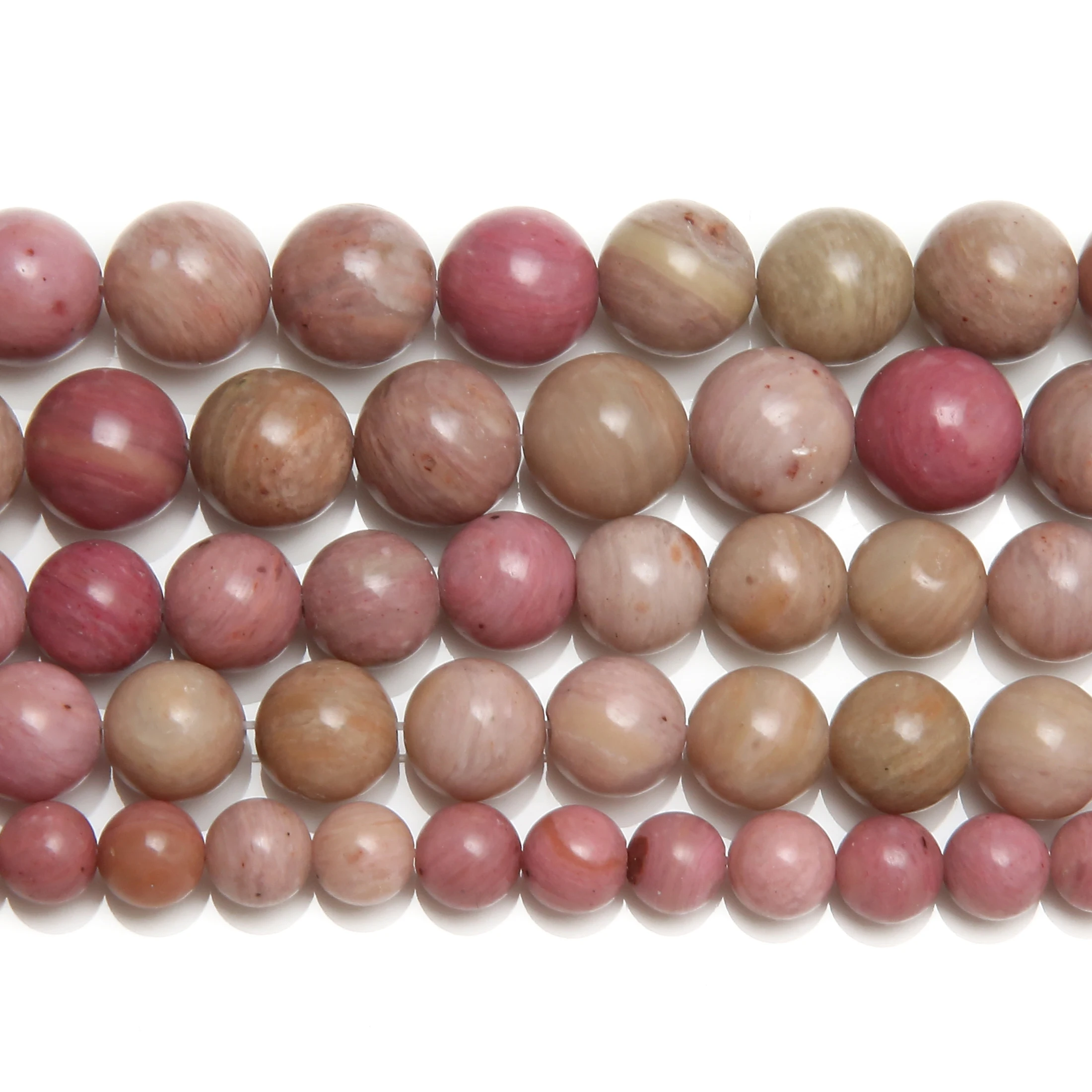 Natural Stone Grade AA Rhodonite Round Beads 15\