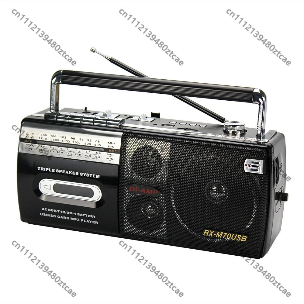 Vintage Cassette Recorder Radio Bluetooth Card Audio Speaker Retro Home Tape Player