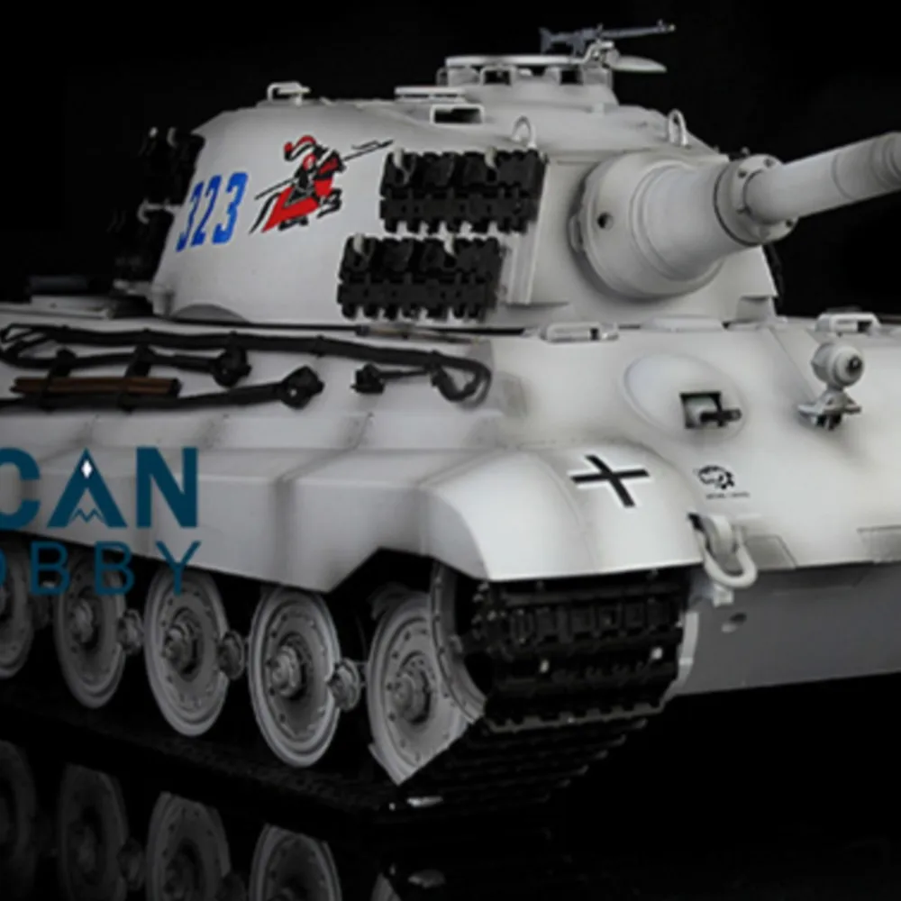 Henglong 1/16 Snow 7,0 tanque de plástico alemán King Tiger RC 3888A 360 torreta giratoria batalla infrarroja TH17547-SMT7