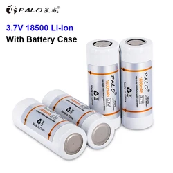 PALO 3.7V 18500 1600mAh Rechargeable Lithium ion Batteries For Strong Light Flashlight Anti-light Special Lithium battery