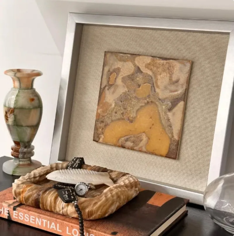 art living room decorative painting wabi sandy wind retro old money wind ancient restaurant entrance hanging painting