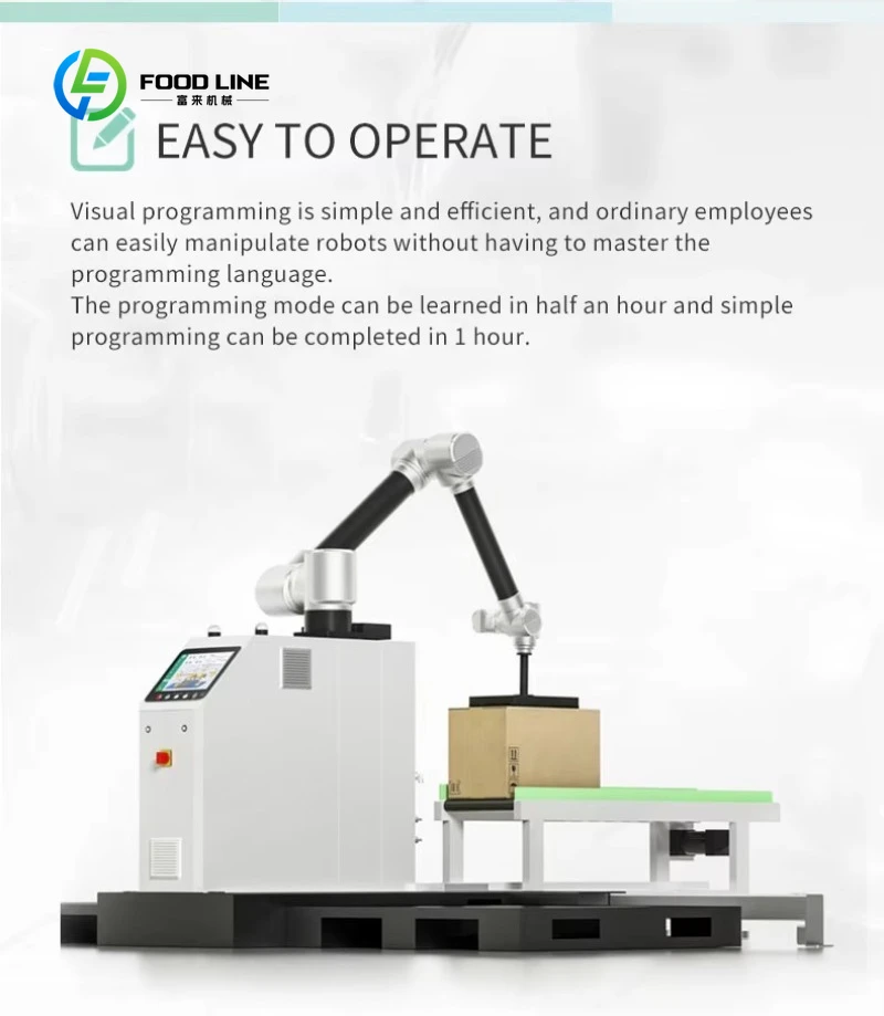 Customized Collaborative Robot Palletizer Collaborative Robot Stacking Machine 10kg 20kg Bottles Bags Carton Cobot Palletizer