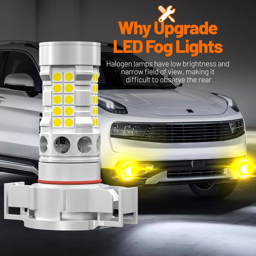 2pcs LED Fog Light Blub Lamp Canbus PSX24W 2504 For Citroen C3 Picasso C4 Coupe Cactus DS3 2009 2010 2011 2012 2013 2014 2015 - view 3