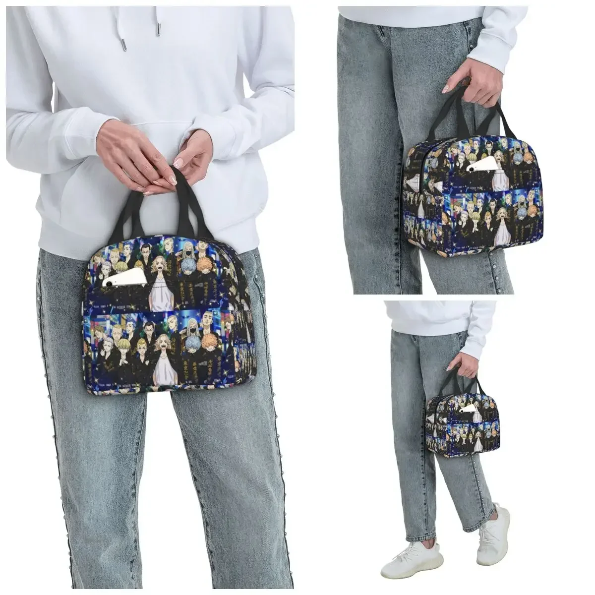 Tokyo Revengers Insulated Lunch Bag for Women Office Cooler Thermal Food Box Tote Portable Lunch Boxes Container