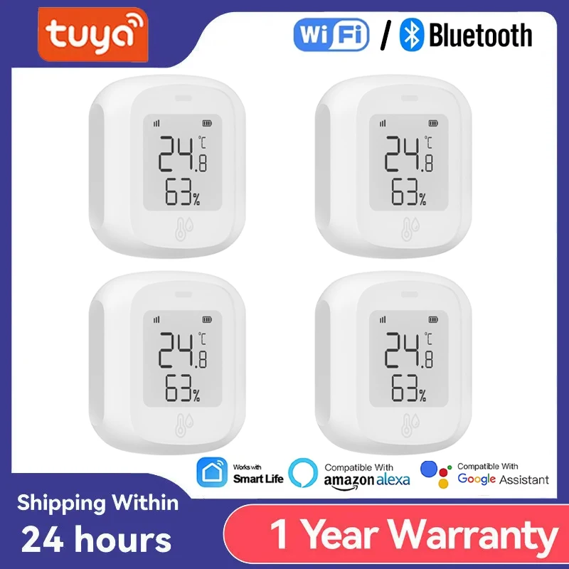 

Датчик температуры и влажности Tuya ZigBee/WIFI, светодиодный экран, связь для умного дома, термогигрометр, голосовое управление Google Home Alexa