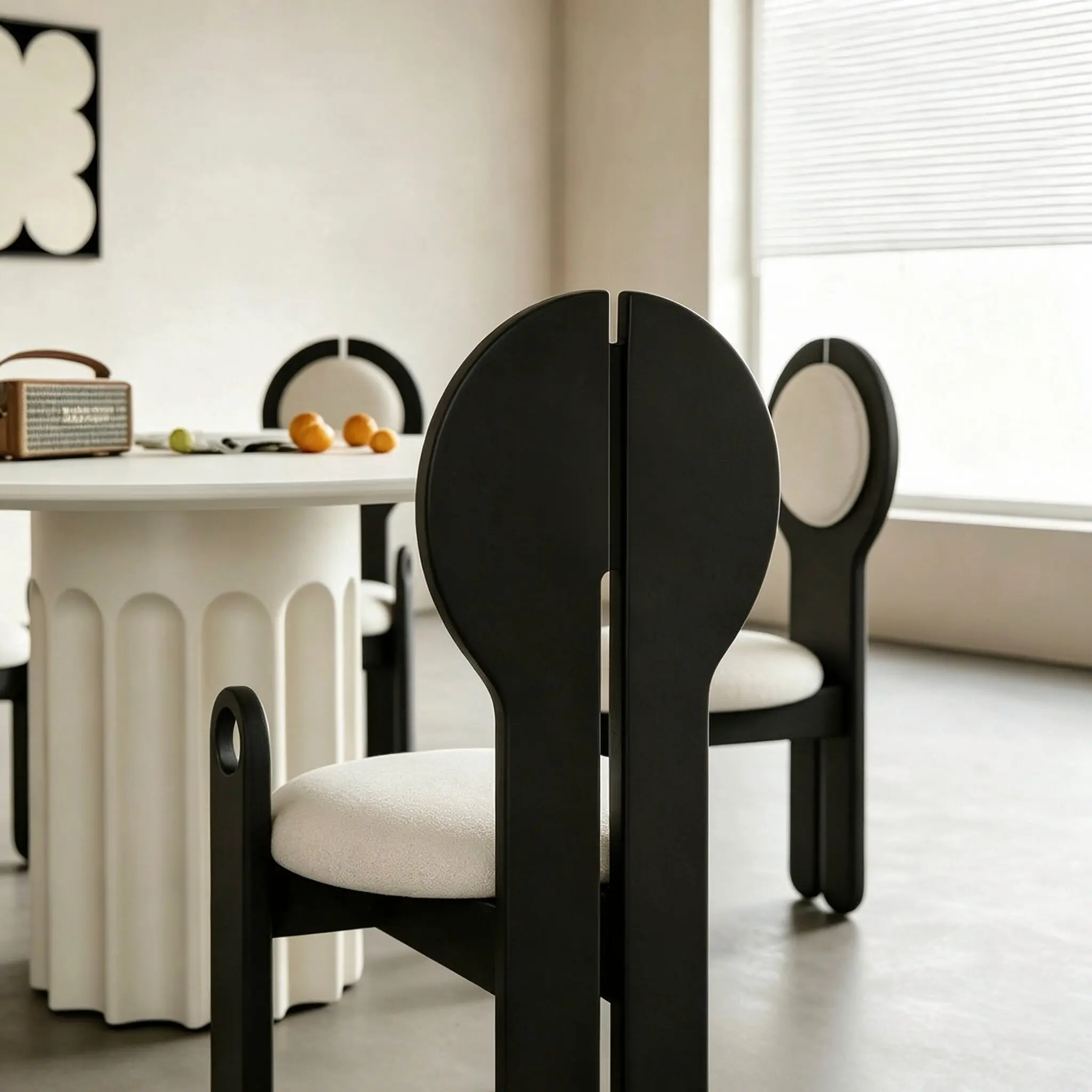 Modern Art Style Round Dining Set Creative Dining Table and Chairs Combination Home Dining Room Furniture