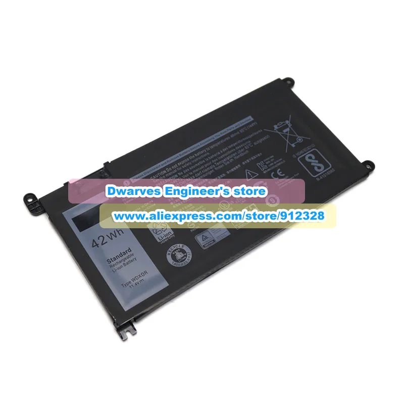 New Original 11.4V 42Wh Battery WDXOR WDX0R For Dell Inspiron 13 14 15 17 5000 7000 P69G001 5378 5379 5770 5570 P69G Vostro 5471