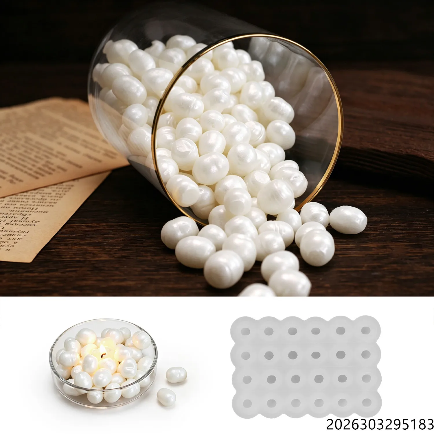 Healing Ocean Pearl Mirror Wax Melt Mold, Scented Wax Tart Aroma Candle Soap Molds, Plaster Cement Resin Casting, Summer Gift view 5