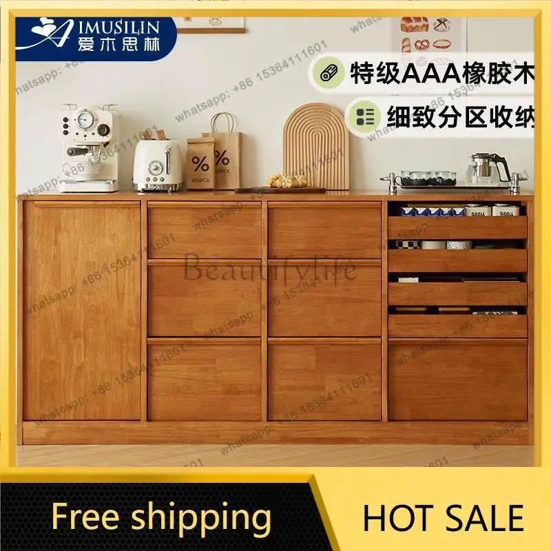 LS solid wood dining side tea cabinet living room coffee against the wall storage household cabinet antique style