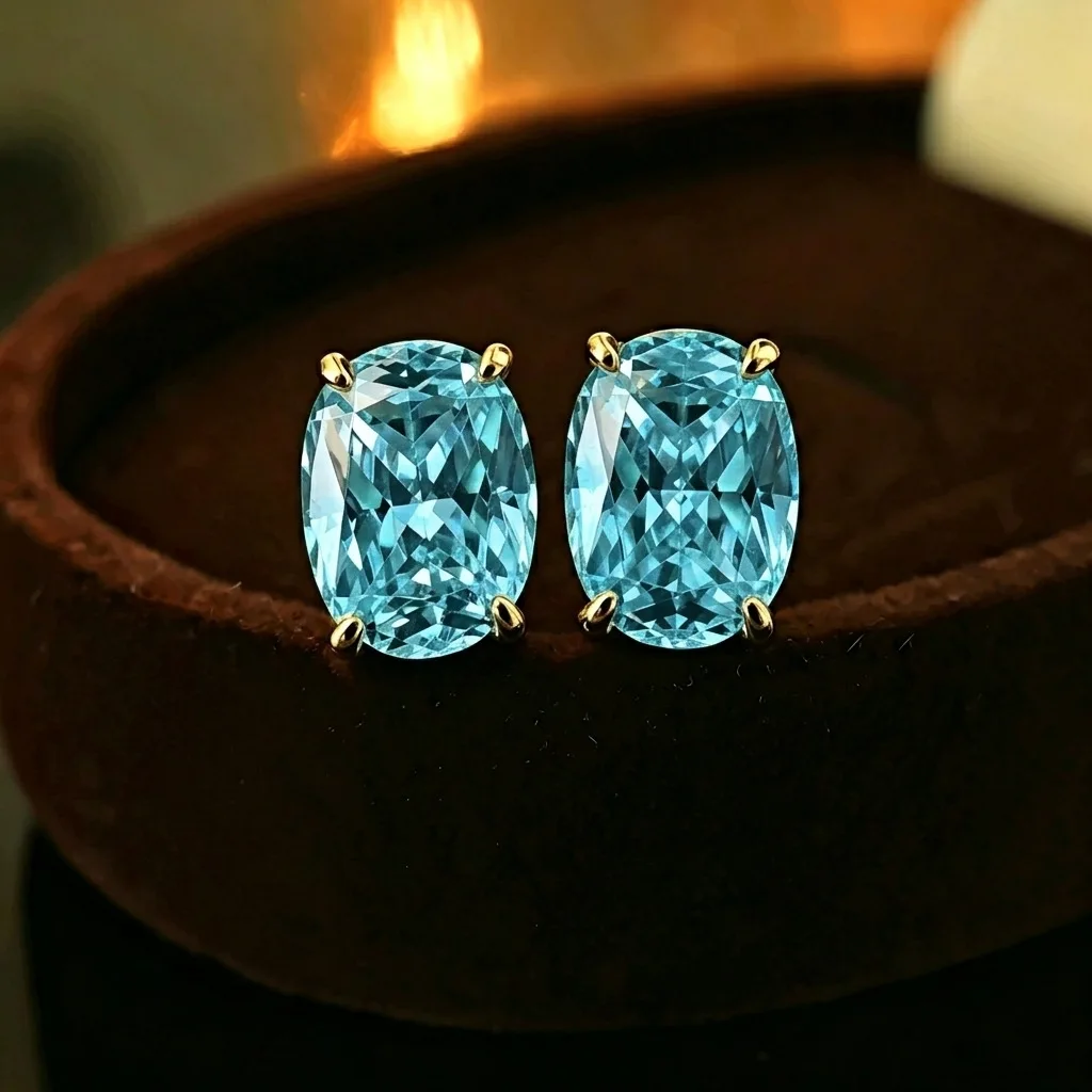 2026 Neue Produkteinführung - Meistverkaufte Diamant-Paribadeni-Eis-Schnitt Lange Kissenförmige Weiße Zirkonium-Ohrringe aus Reinem Silber, Einfach – Detail 20