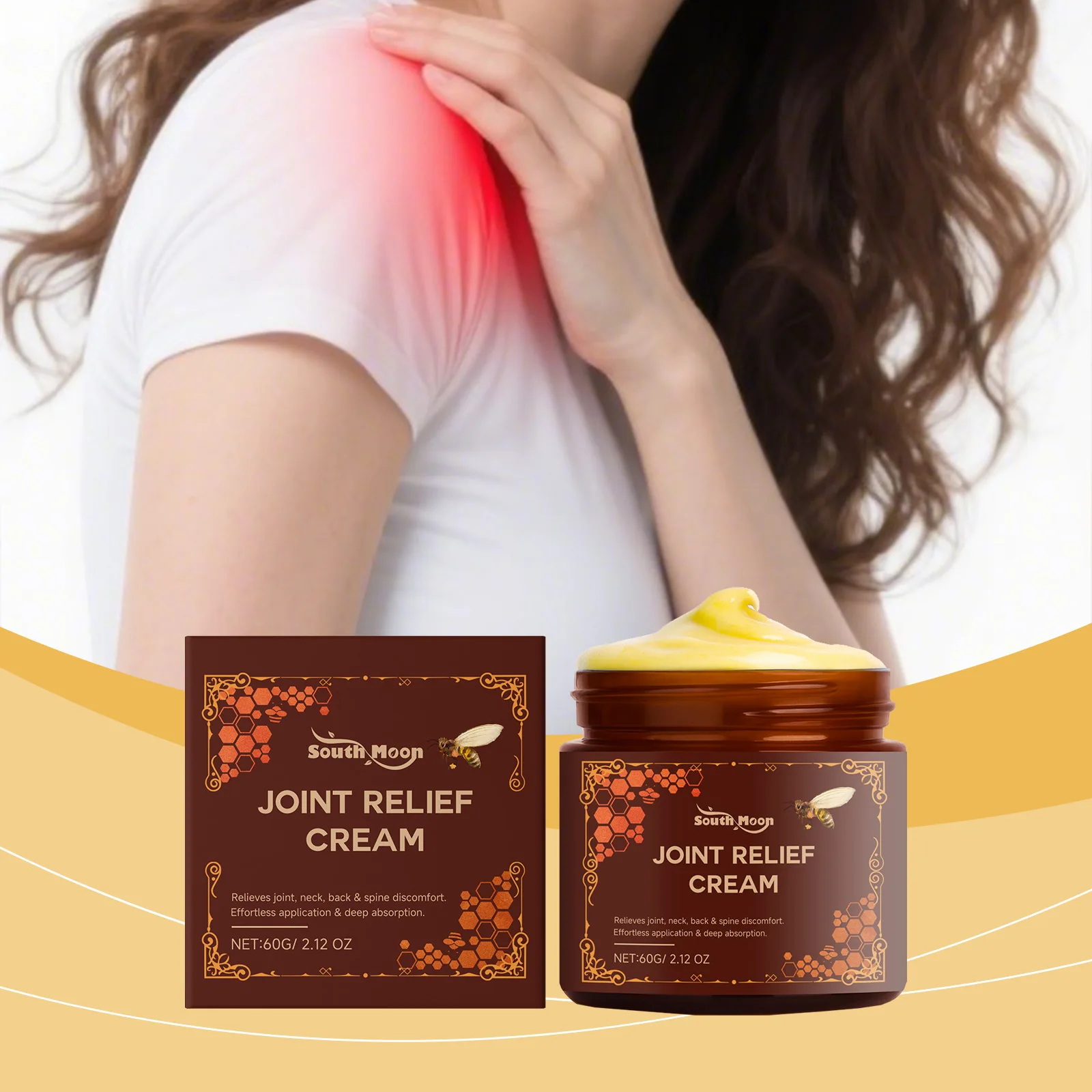 

Крем для ухода за суставами с натуральными маслами, нежная формула для комфорта запястий и коленей, 60 г на растительной основе