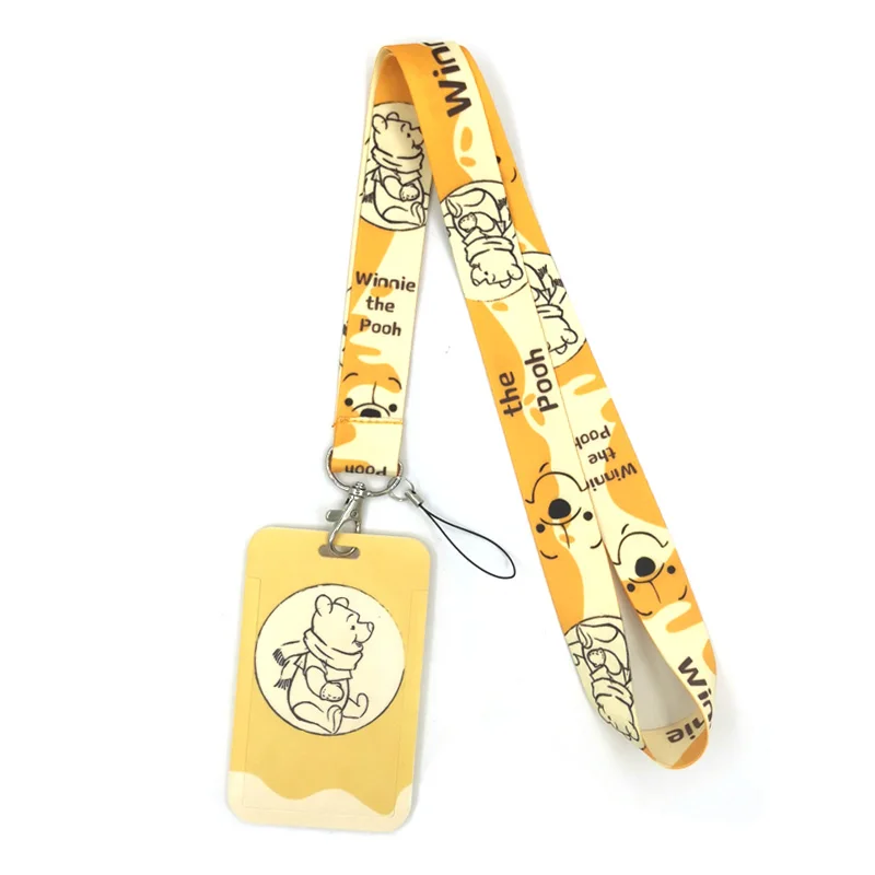 

Pooh Bear Winnie Key lanyard Car KeyChain ID Card Pass Gym Mobile Phone Badge Kids Key Ring Holder Jewelry Decorations