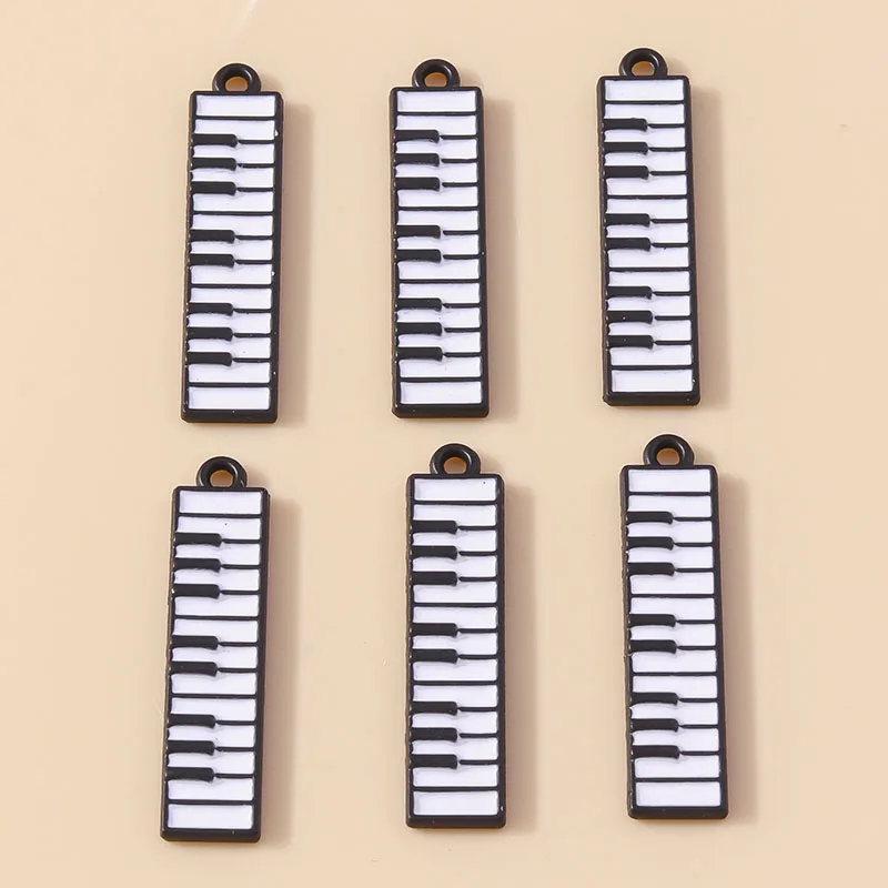 10 Stück schöne Emaille Musikinstrument Klavier Charms Anhänger für DIY Armband Halskette handgemachte Schmuckherstellung Zubehör
