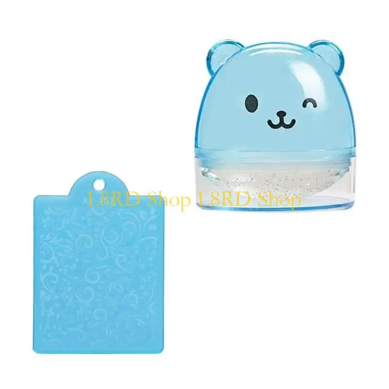 

L8RD Bear Stamper Set Silicone Jelly Stamper with Scraper French Tip Stamp