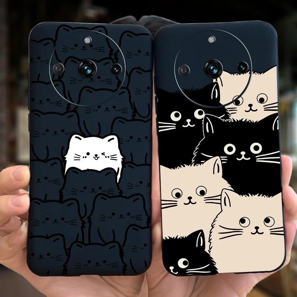 For Realme 11 Pro Plus 5G Phone Case Cute Cat Painted Jelly Silicon Soft Back Cover For Realme 11 Pro+ 11Pro 5G Cases Bumper