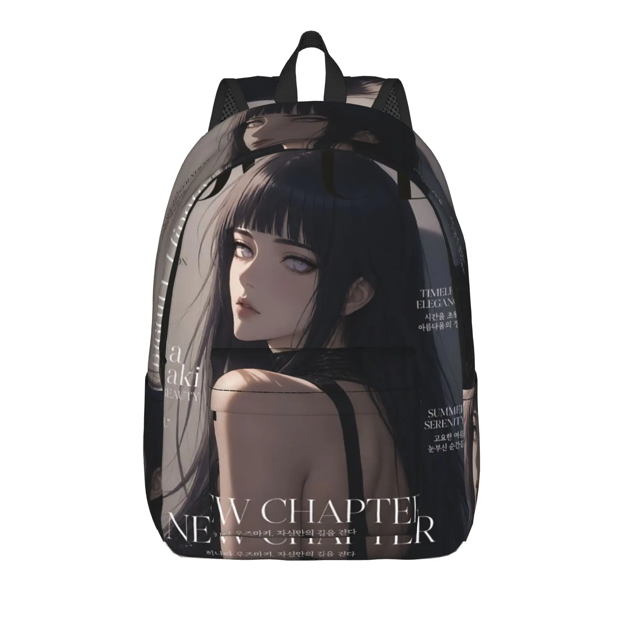 Fashion Naruto Anime Theme Backpack Hinata Mochilas Dual-Use School Zipper Closure Rucksack
