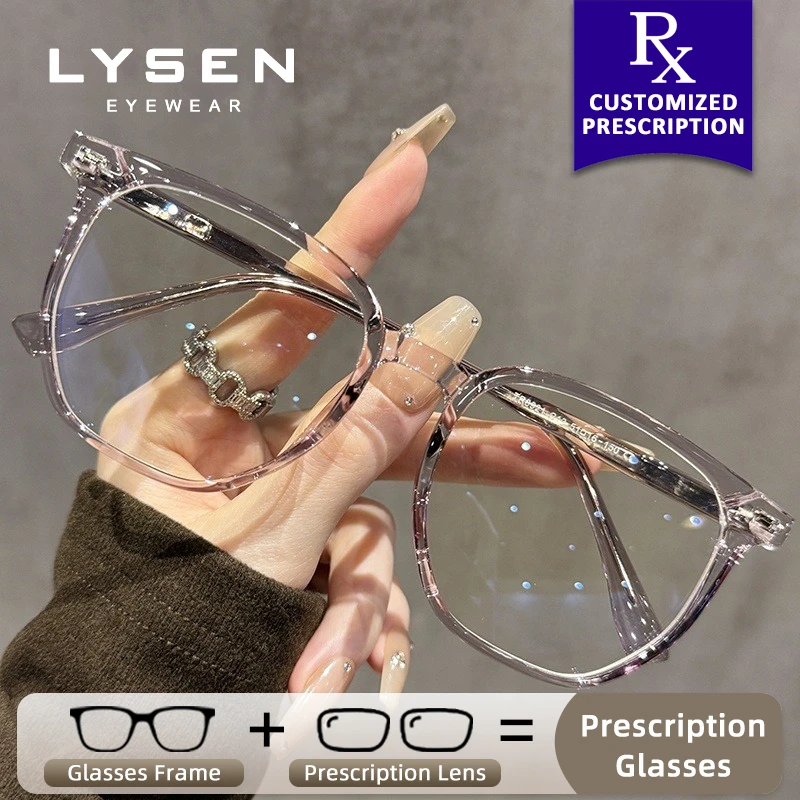 

LYSEN Classic Square Myopia Photochromic Glasses Women Prescription Optical Reading Glasses Anti Blue Light Computer Eyeglasses