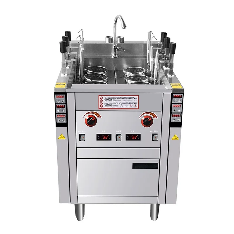 Automatic Multi-Function Noodle Cooker for Commercial Use Electric Gas Propane Six-Burner Soup Noodle Cooker with Lift