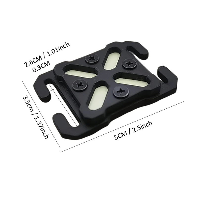 توهج X شعار التكتيكية على ظهره مول كليب عاكس مضيئة والعتاد حزام DIY الملحقات ABS الراتنج التكتيكية مشبك