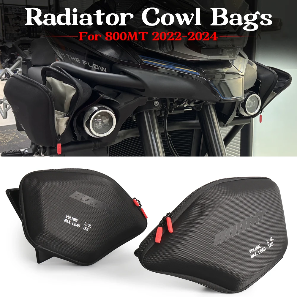 

For Cfmoto 800MT Motorcycle Left Right Radiator Cowl Bags Side Fairing Tool Bag 2.5L For CF 800 MT MT800 2022 2023 2024 2025