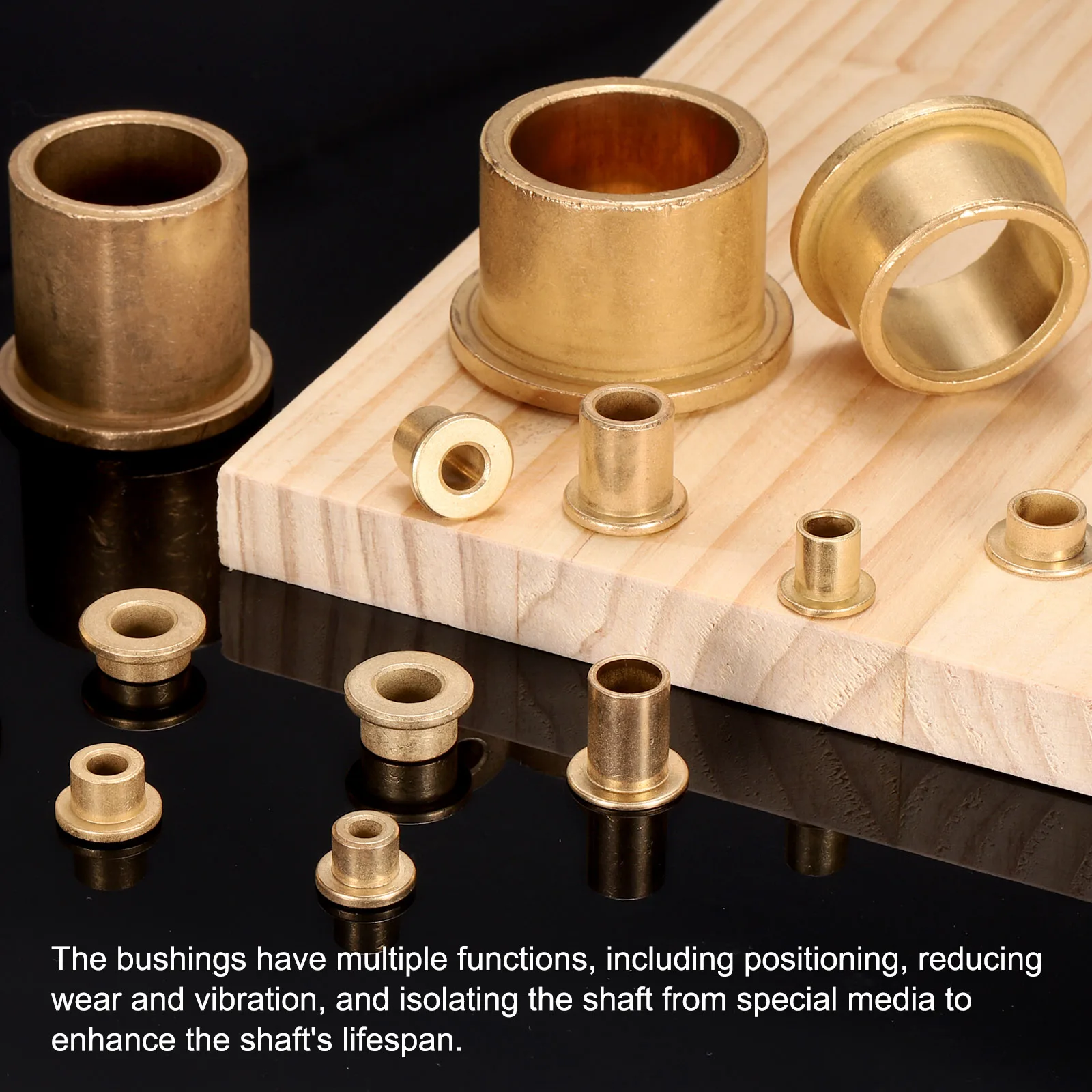 1-20Pcs ID 4-30mm Flange Sleeve Bearings Flanging Self-Lubricating Bearing Sintered Bronze Bushing Sleeve With Stepped Flange