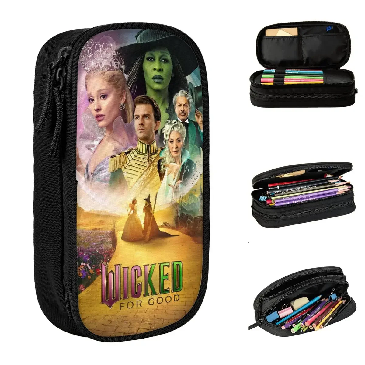 Wicked For Good 2 Musical Film Pencil Cases Lovely Pen Bags Girl Boy Large Storage Students School Zipper Pencil Pouch
