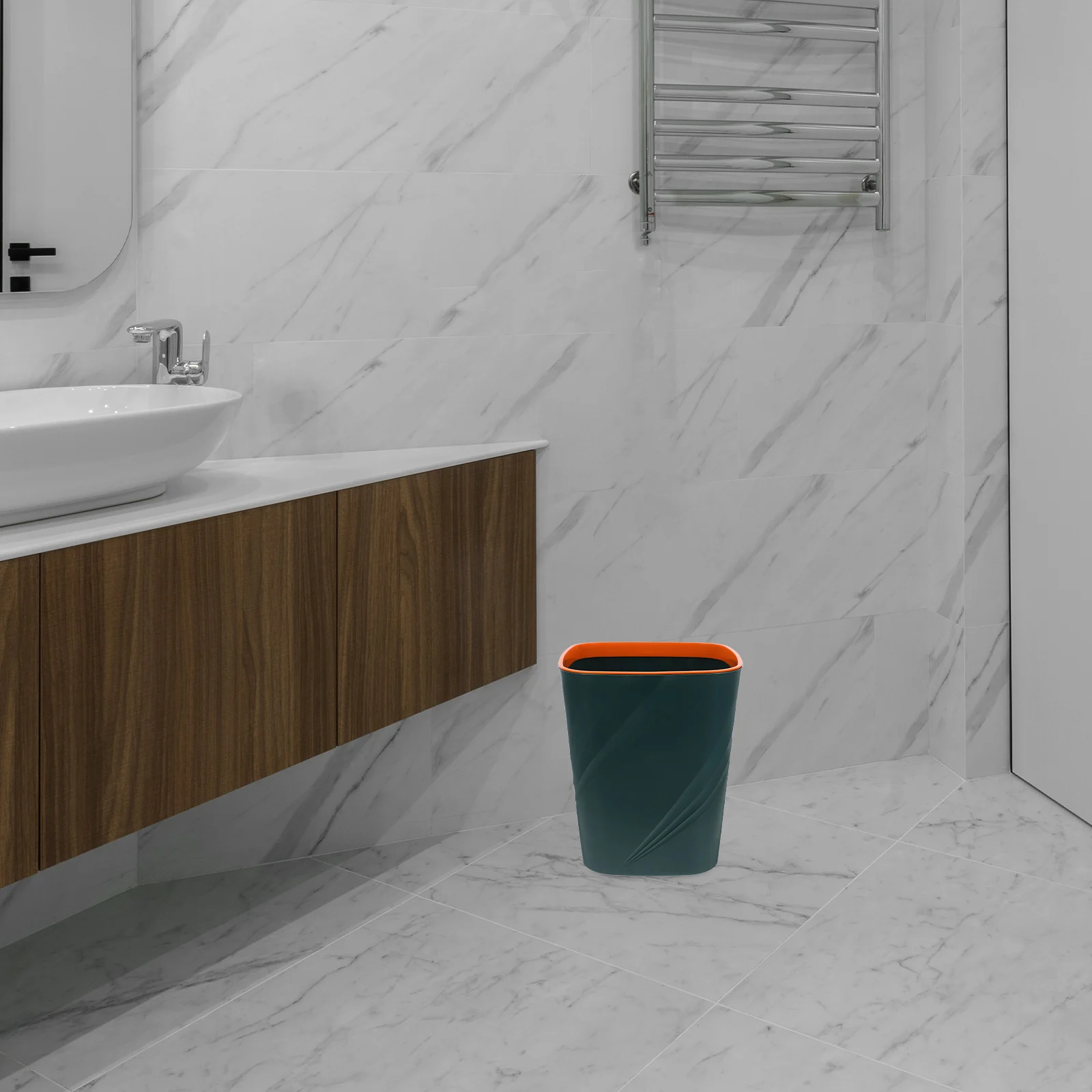 

Large Capacity Trash Can Bathroom Waste Basket Wastebasket Bedside Pp White Bedroom Trashcan Office