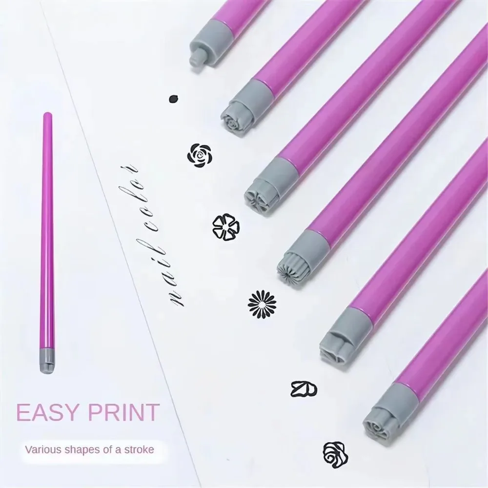 

3D Heart/Daisy/Butterfly Nail Art Stamp Pen Non-Alcoholic Nail Print Manicure Carving Mold Easy DIY Nail Stamping Manicure Tool