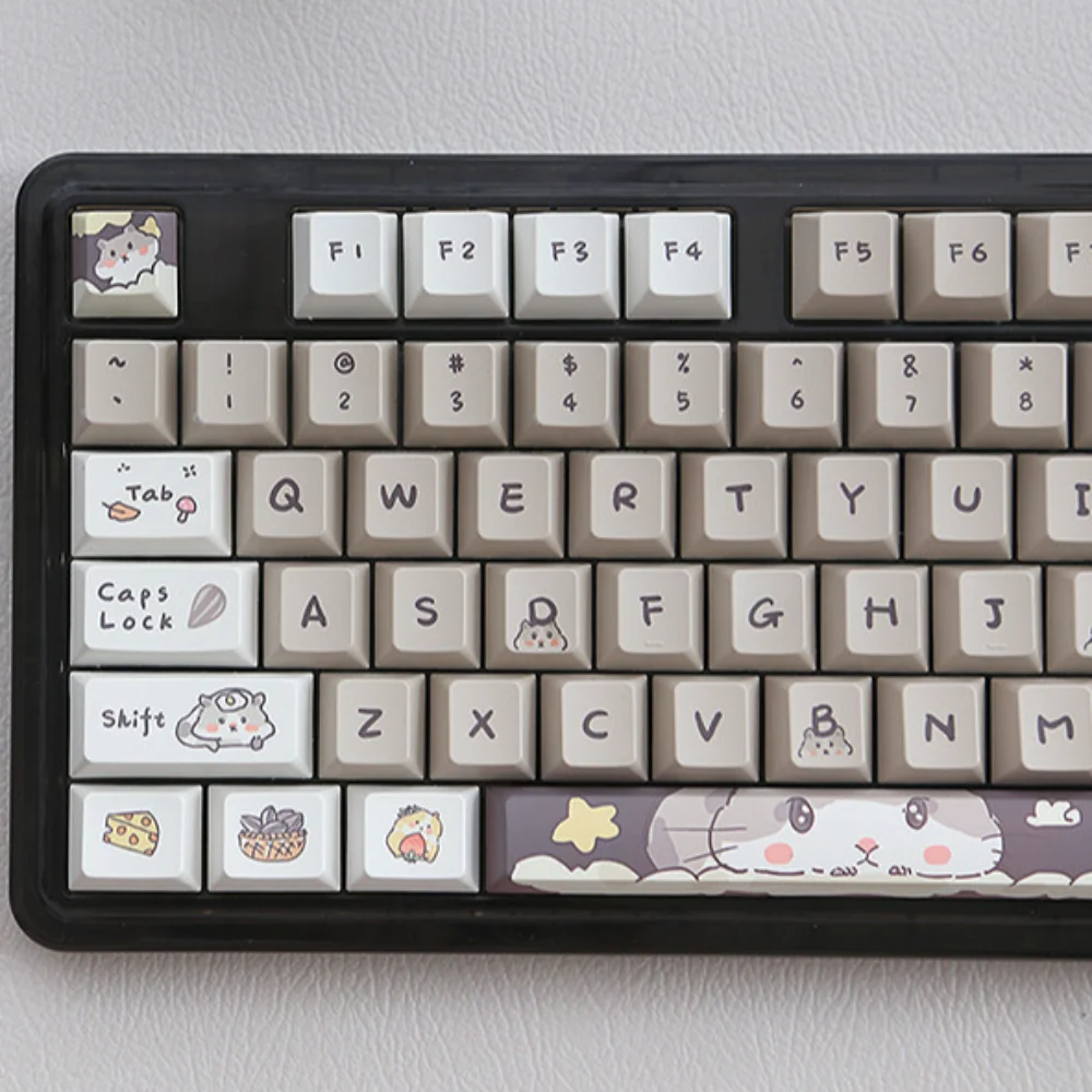 

Cartoon Squirrel Cherry Keycap Set PBT 141 Keys for 60/64/84/98/108 Gaming Mechanical Keyboard MX Switch