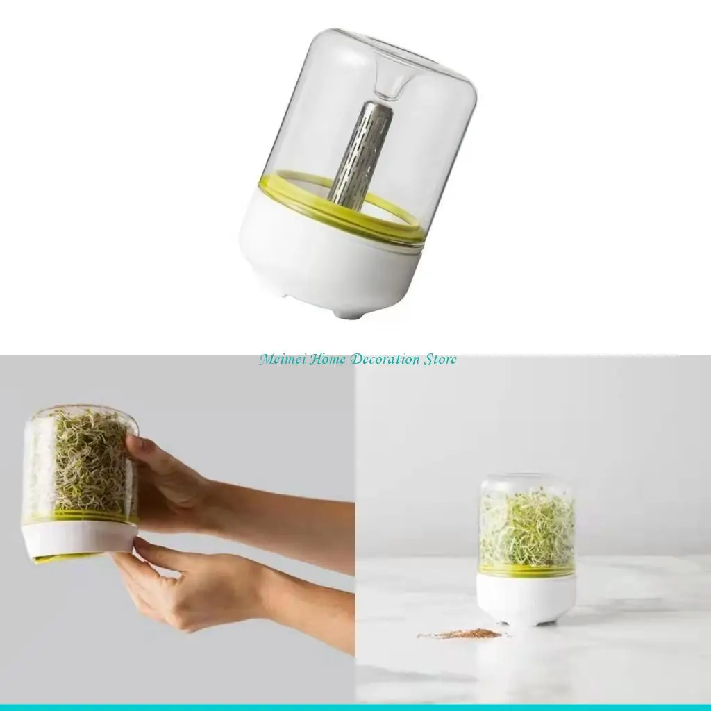 

H7BF Kitchen Plant Growing Tray Indoor Germination Pot Efficient Bean Sprouter for Quick Growth and Easy Observation
