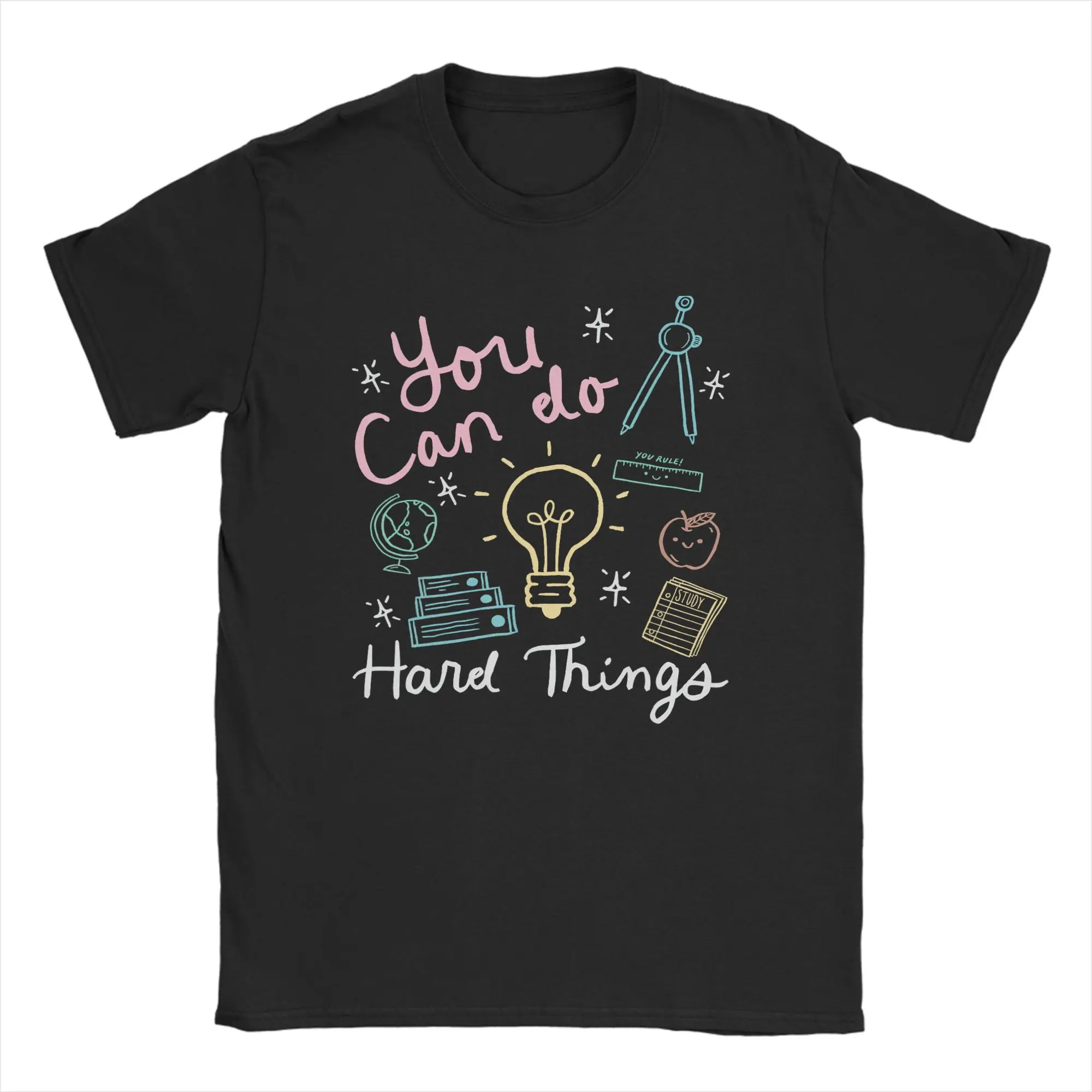 Testing Day You Can Do Hard Things Teacher State Testing T-Shirt Beach  T-Shirts Cotton Tee Shirt For Men Casual Top Tees