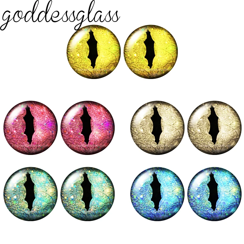 5 أزواج من الزجاج المستدير عيون الحيوانات الملونة ثعبان التلاميذ عين القط 10 مللي متر/12 مللي متر/18 مللي متر/20 مللي متر كابوشون مستديرة ظهر مسطح صنع النتائج مجوهرات #1