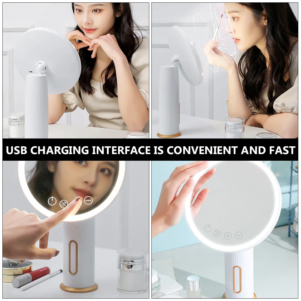 

1Pcs LED Makeup Mirror White Premium ABS Durable LED Lamp Makeup Tool Essential Practical Household Dressing