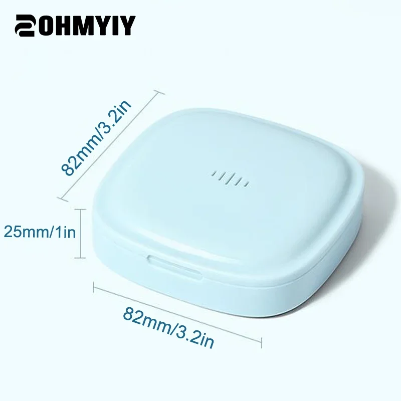 

Retainer Case Portable Mouth Guard Box Oral Cleaning False Teeth Denture Storage Box Teeth Aligner Braces Box With Lanyard