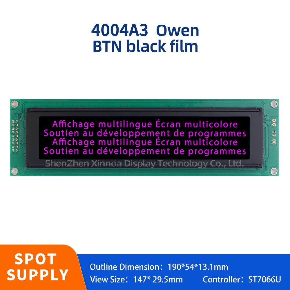 

Voltage 5V Optional 16PIN 404 40*4 40X4 LCD Controller ST7066U BTN Black Film Purple Letters European 4004A3 LCM Display Module