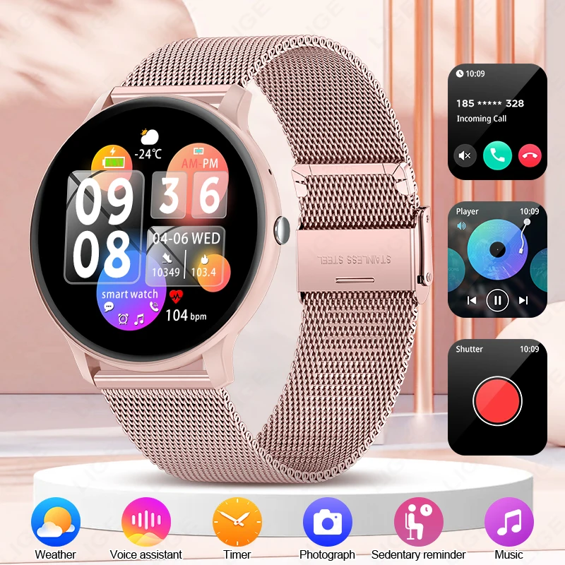 Bluetooth Call Smart Watch Women Custom Dial Watches Sport Fitness Tracker Heart Rate Smartwatch For Android IOS for Women Gifts