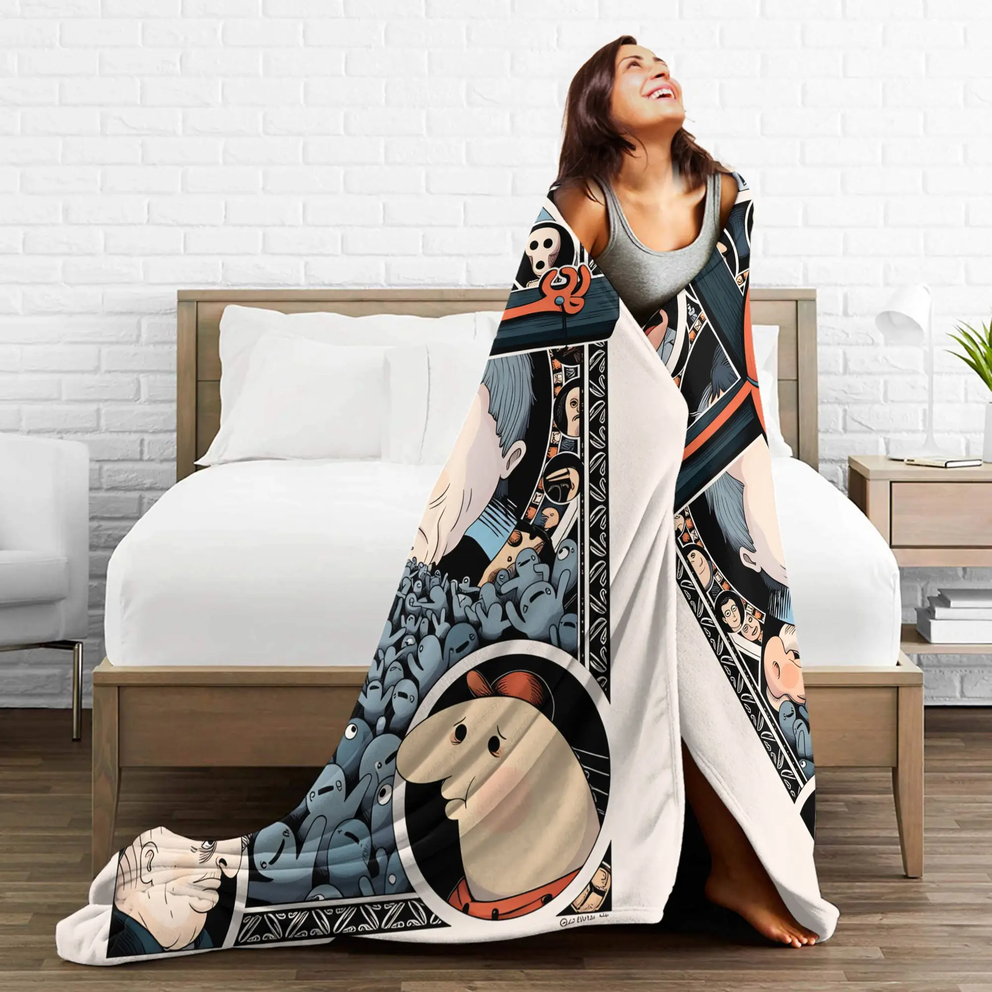 يبتسم الأصدقاء بيم وتشارلي بطانية قطيفة الفتيات الفتيان الفانيلا رمي بطانية للأريكة سرير دافئ مخصص لتقوم بها بنفسك جودة المفرش #5