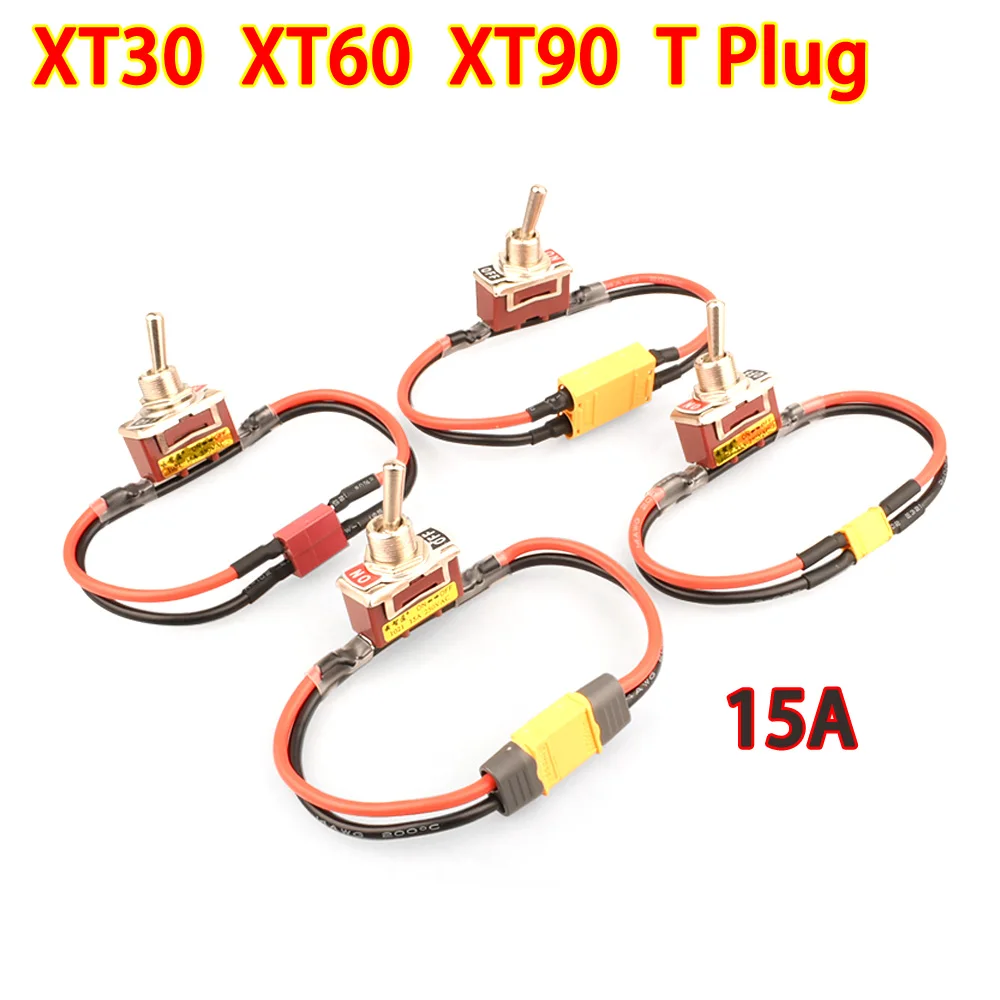 

XT30 XT60 XT90 T Plug Power On-off Large Current High Load Switch Toggle Switches for RC Airplane ESC Motor Connecting Adapter