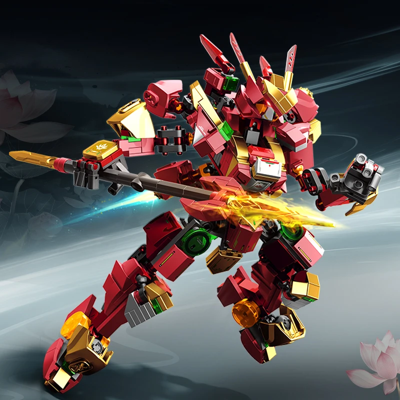 SEMBO BLOCK  Mechanic Series NeZha Transforming Mecha  Building Blocks  MOC Classic cartoon Movie Model Assembly Bricks Boy Toy