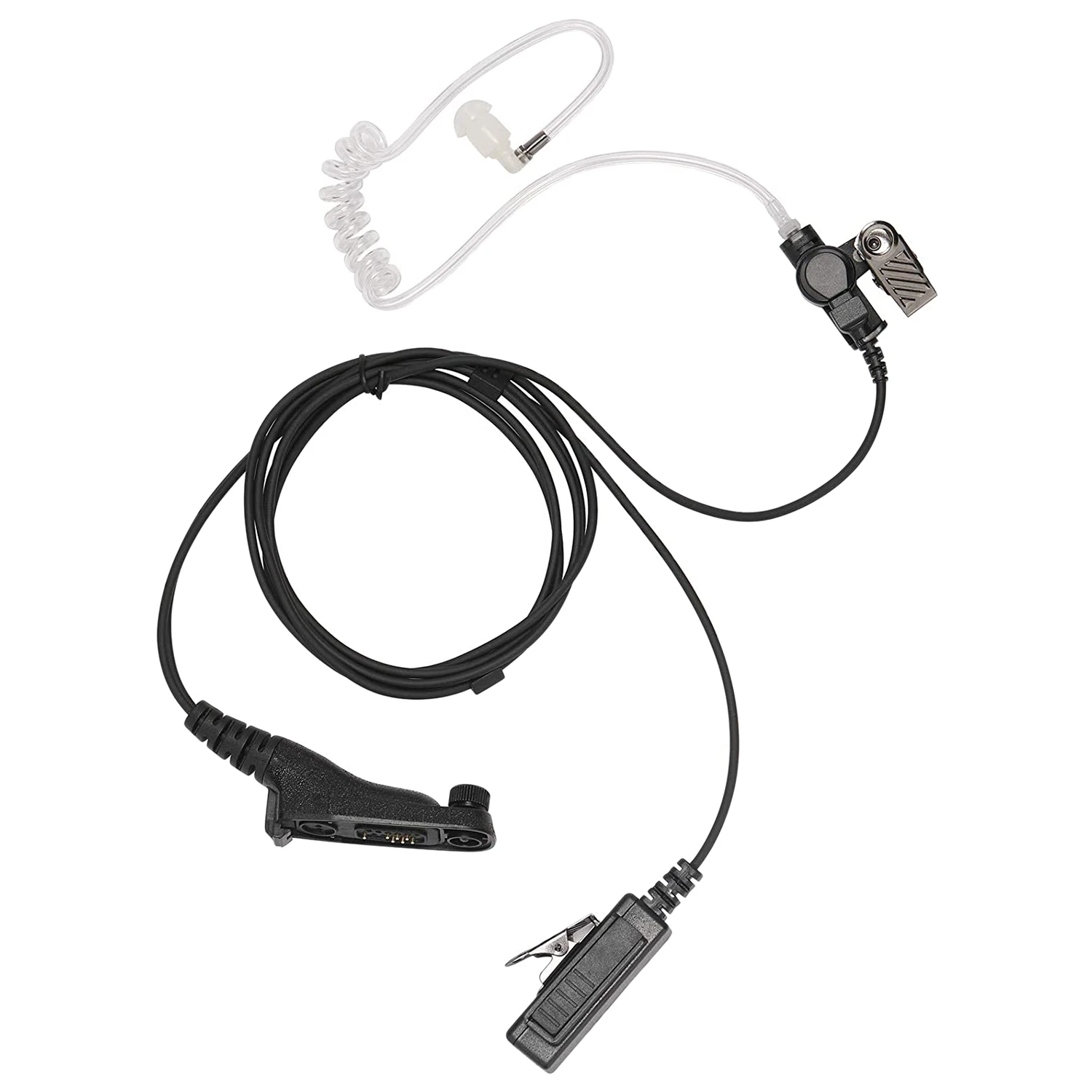 Two Wire APX6000 XPR7550 PTT Mic Tansparent Tube Headset for Motorola Radio APX4000 XPR7380