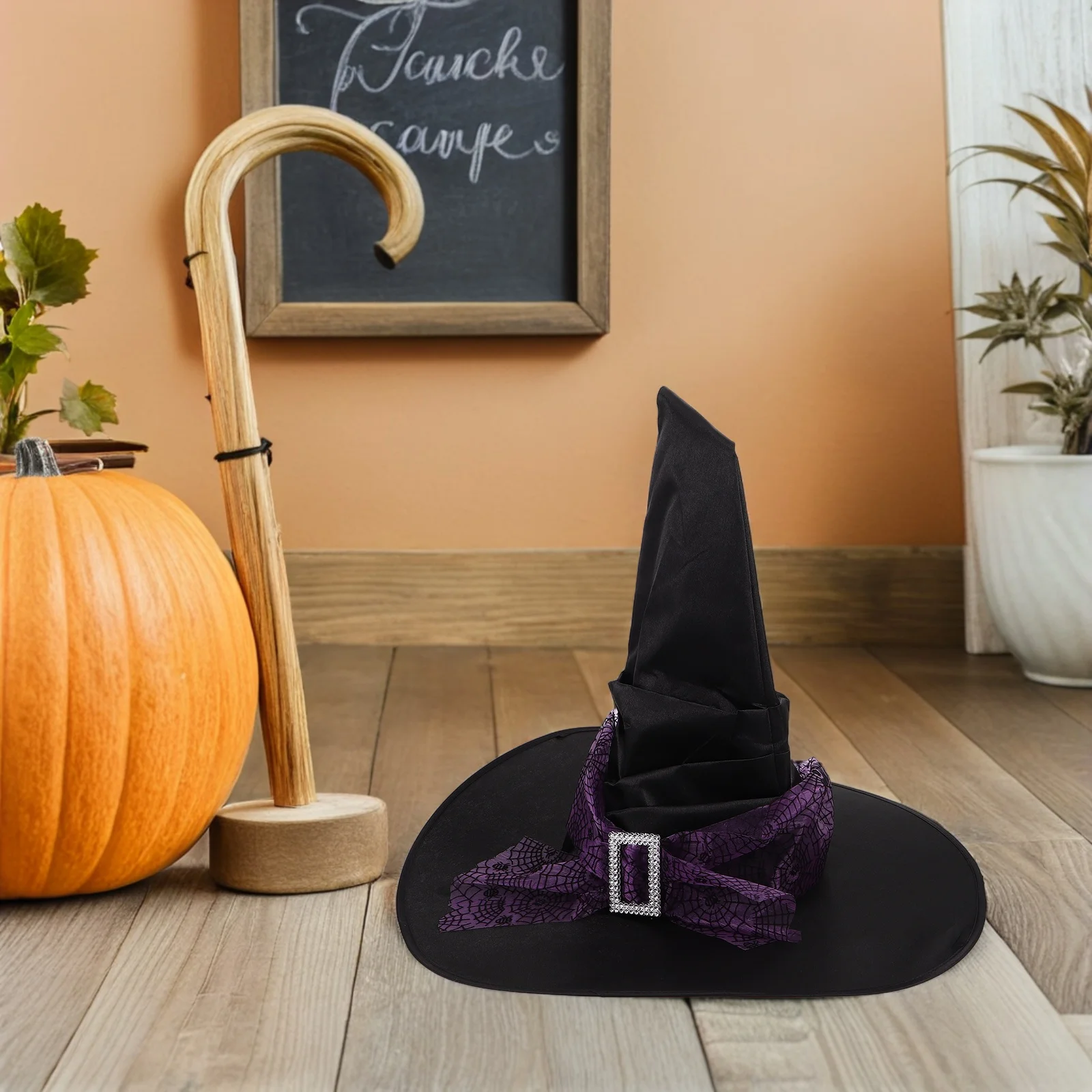 

Ruched Halloween Witch Hat For Women Spider Web Mesh Wizard Hat Cosplay Costume Accessory Lightweight Comfortable Festive Party